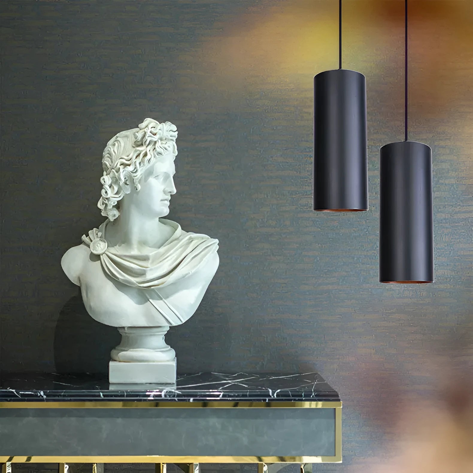 A simple retro-style iron art chandelier in matte black finish, shown mounted on a ceiling.