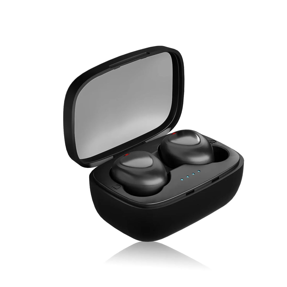 Bluetooth TWS sports mini wireless headset in black boxed finish with earplug fit and ABS casing
