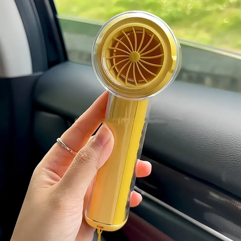 Yellow, white or black handheld cooling fan with ice compress refrigeration function