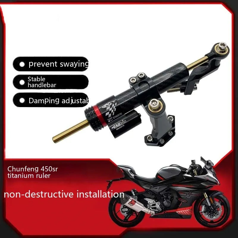 Motorcycle damper bracket with 16-segment adjustment for Spring Wind 450SR/SRS in carbon fibre finish