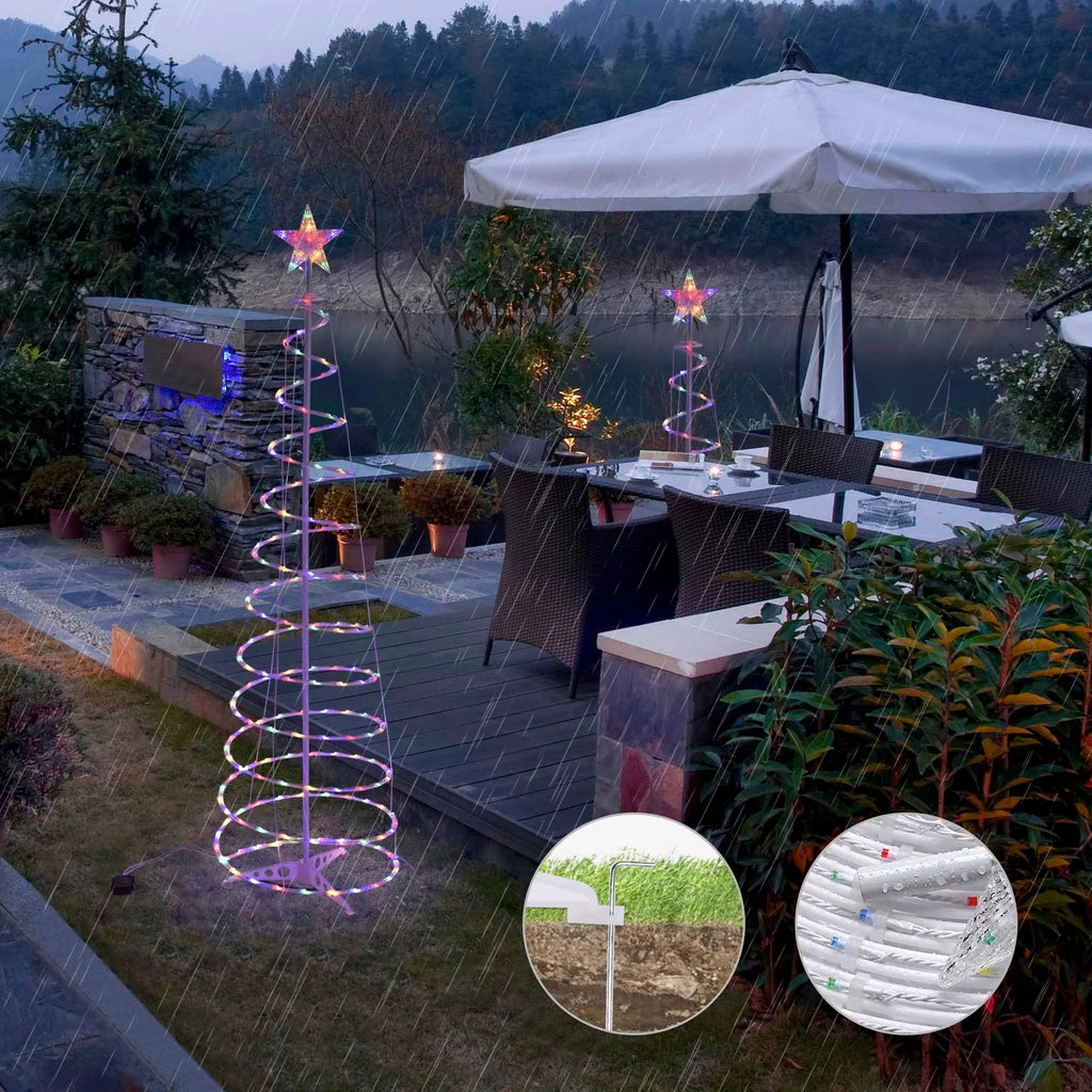 6-foot tall LED spiral Christmas tree light with colourful lights and remote control