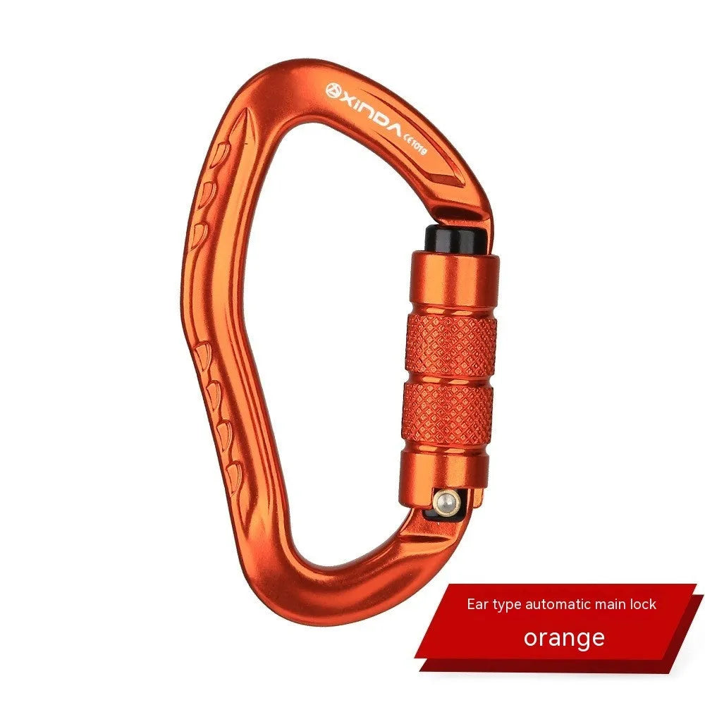 Automatic lock climbing carabiner in five colour options for rock climbing equipment