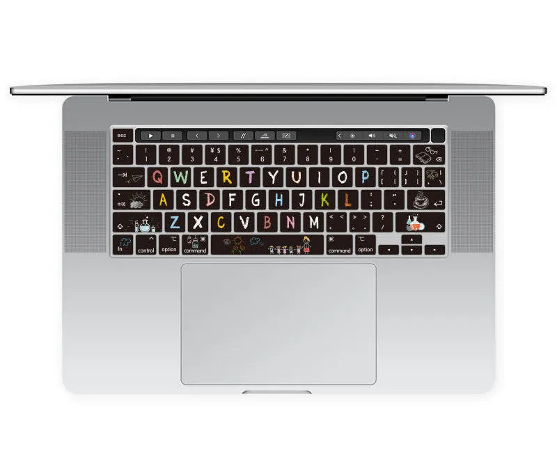 TPU keyboard protective film for MacBook Pro Air 13.3 inch showing colourful pattern options