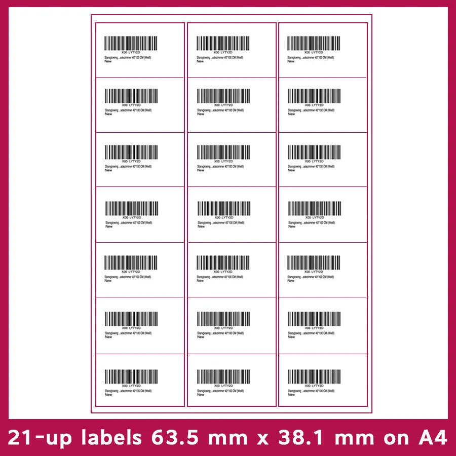 Pack of blank white A4 FBA label paper sheets for printing barcodes