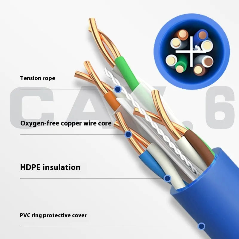 305-metre reel of blue or grey Cat6/Cat6A network cable with oxygen-free copper core