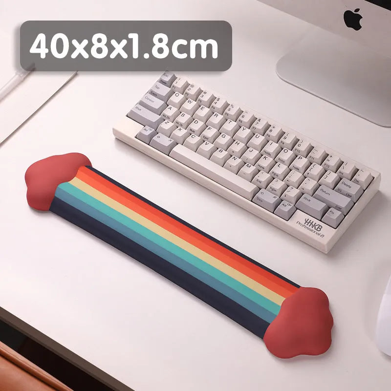 Silica gel wrist rest mouse pad and keyboard support set with pastoral cloud design