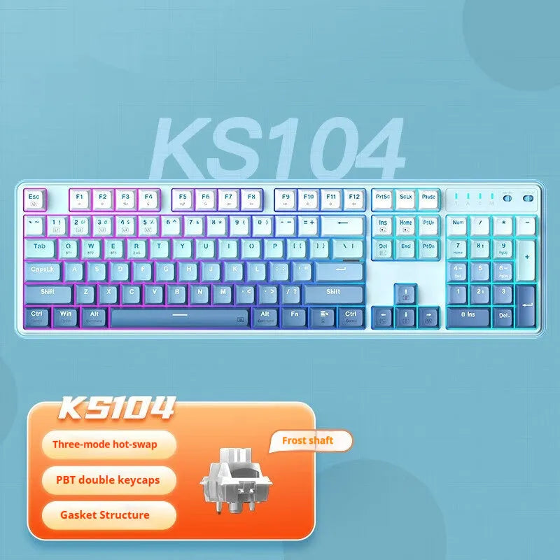 Red Dragon 104-key mechanical gaming keyboard in a selected colour with USB cable.