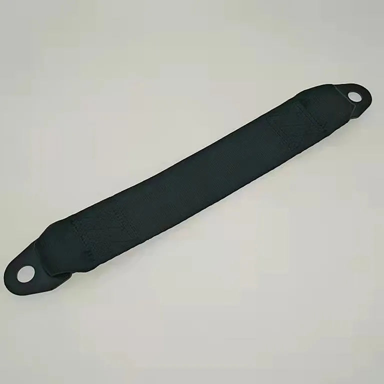 Electric door limit fixing strap for vehicle door opening control with mounting hardware