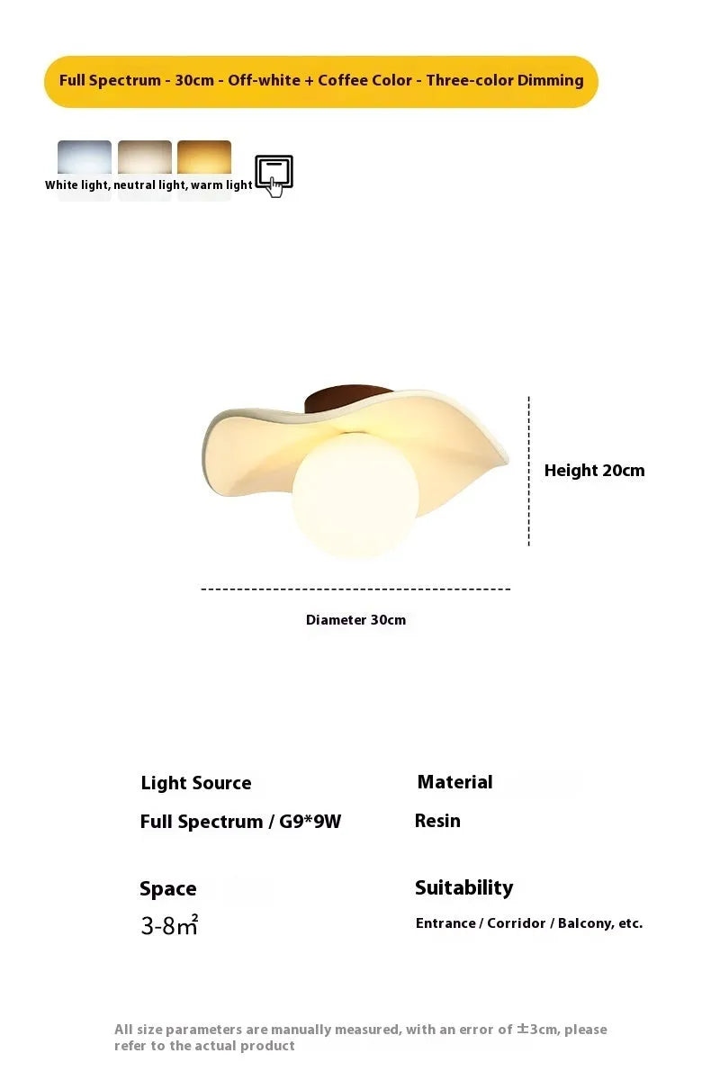 Antique style retro ceiling lamp for corridor or entrance in beige brown colour, 220V ceiling light