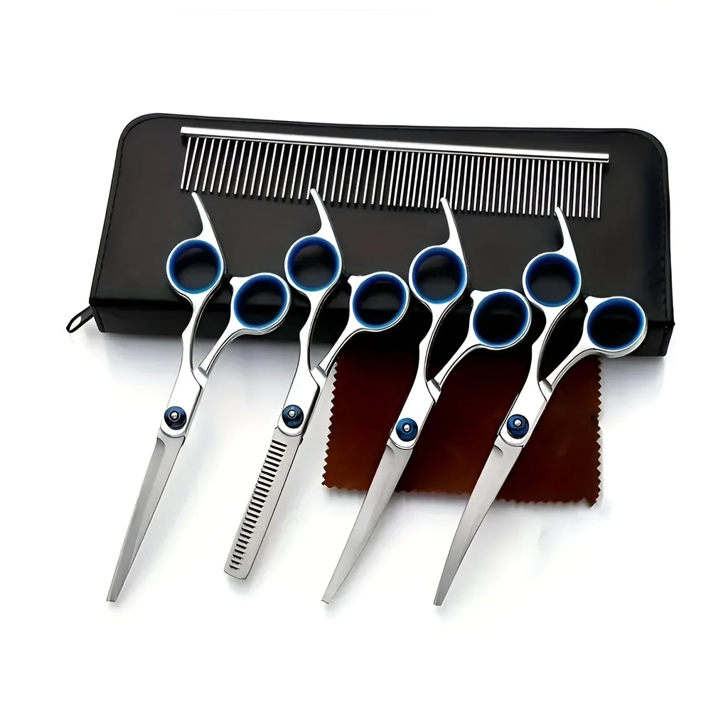 Portable home pet scissors beauty tools set metal split grooming scissors for dogs