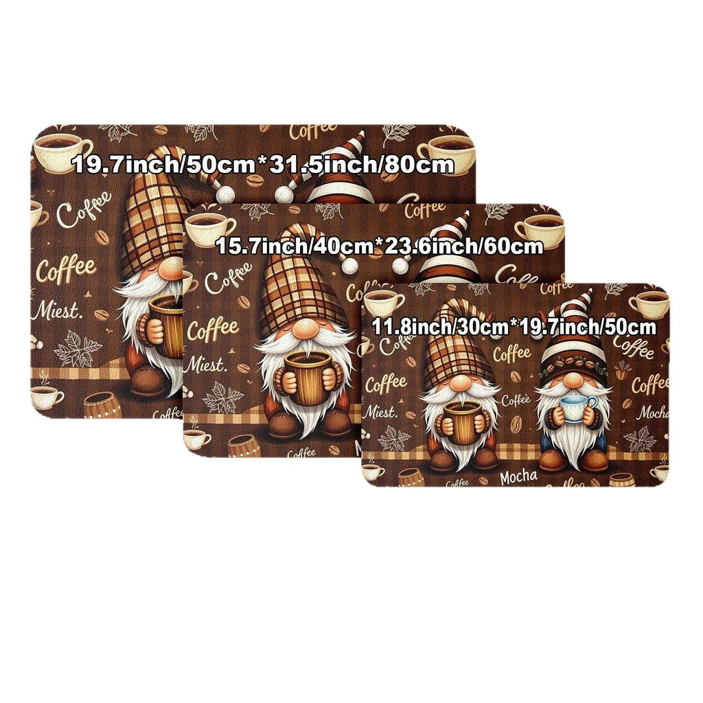 Square PVC kitchen draining pad with K Coffee Time letter design, 40x50cm size