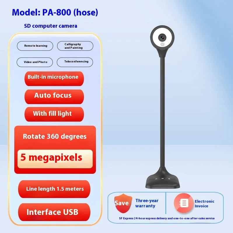 KB-700 autofocus 8MP computer live camera with microphone and USB cable