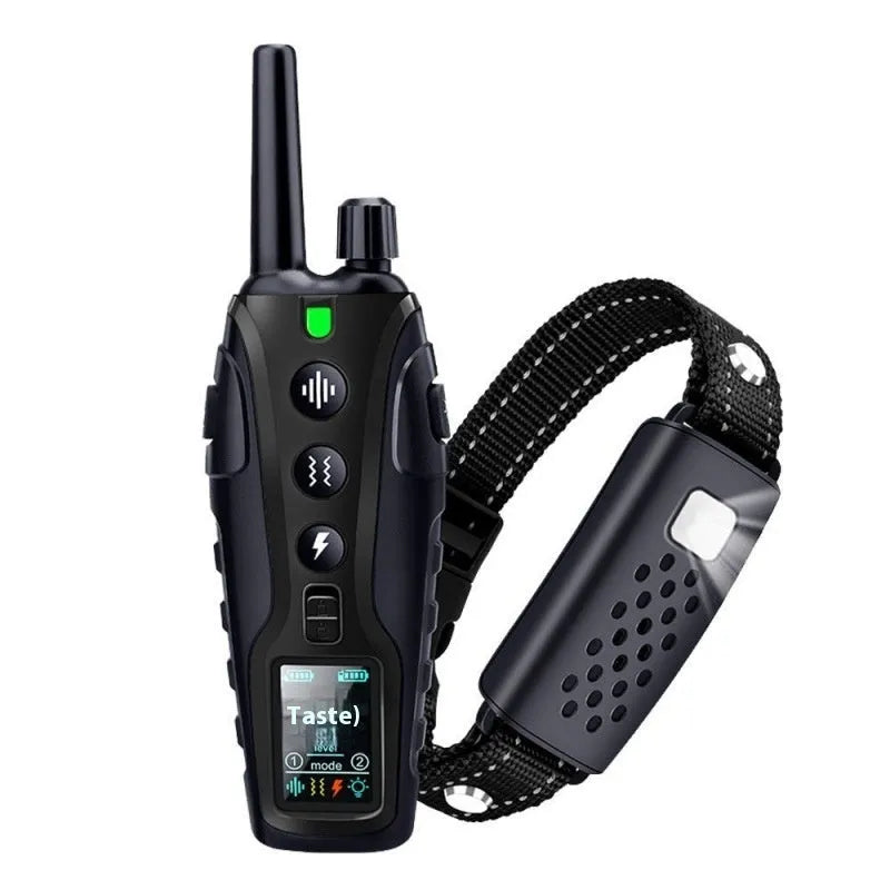 Colour screen dog training collar remote with dual power display and waterproof collar for one dog