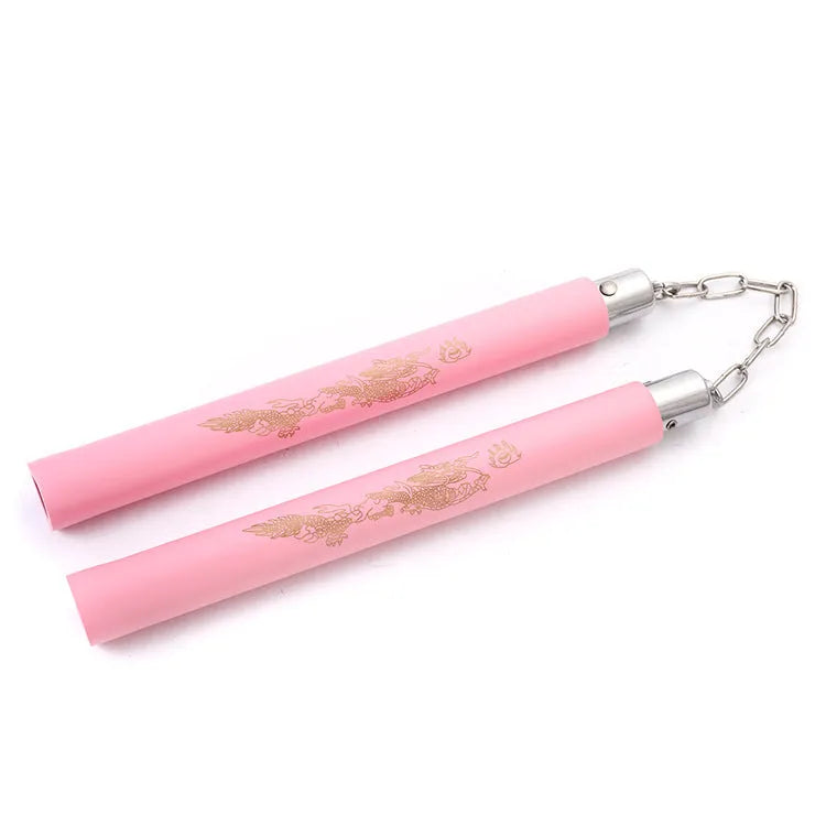 Sponge nunchaku for children beginners practice in black EVA foam double jointed stick