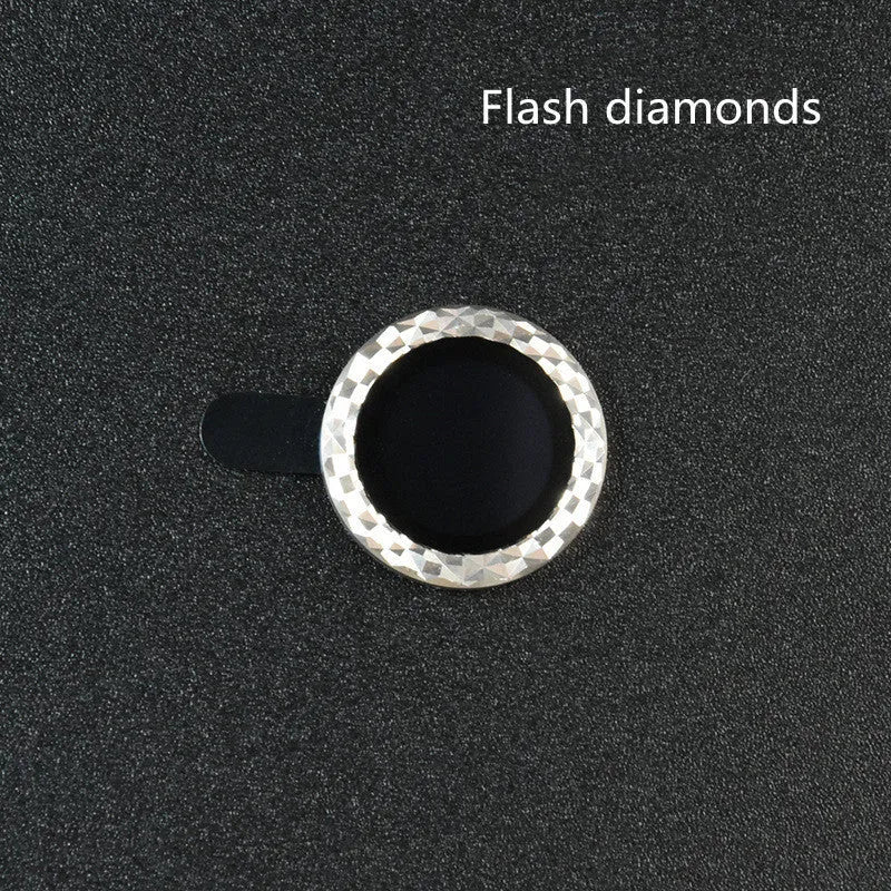 Diamond pattern tempered glass lens protector and aluminium ring for iPhone 12 and 11 models