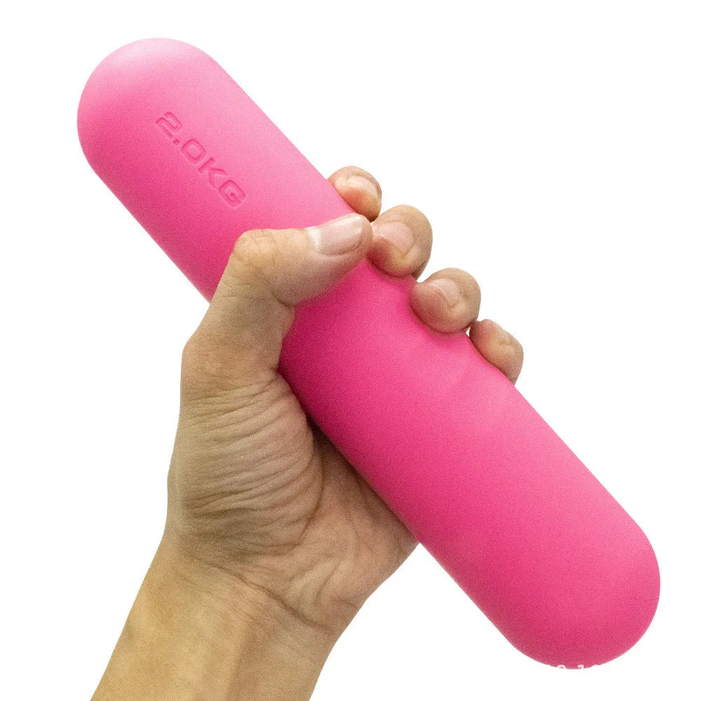 Silicone-edged hand-drawn dumbbell stick for non-slip fitness training in various colours