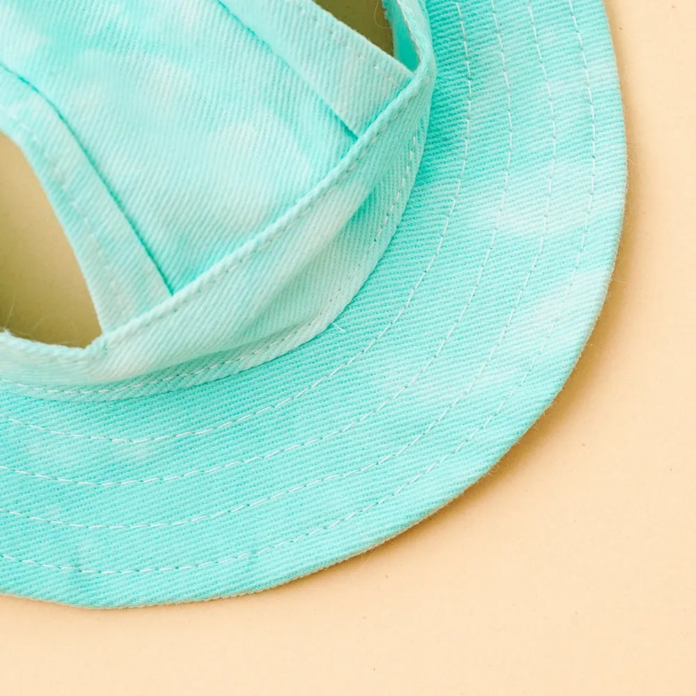 Pet sun protection bucket hat with anti-off adjustable string clip in polyester for dogs and cats