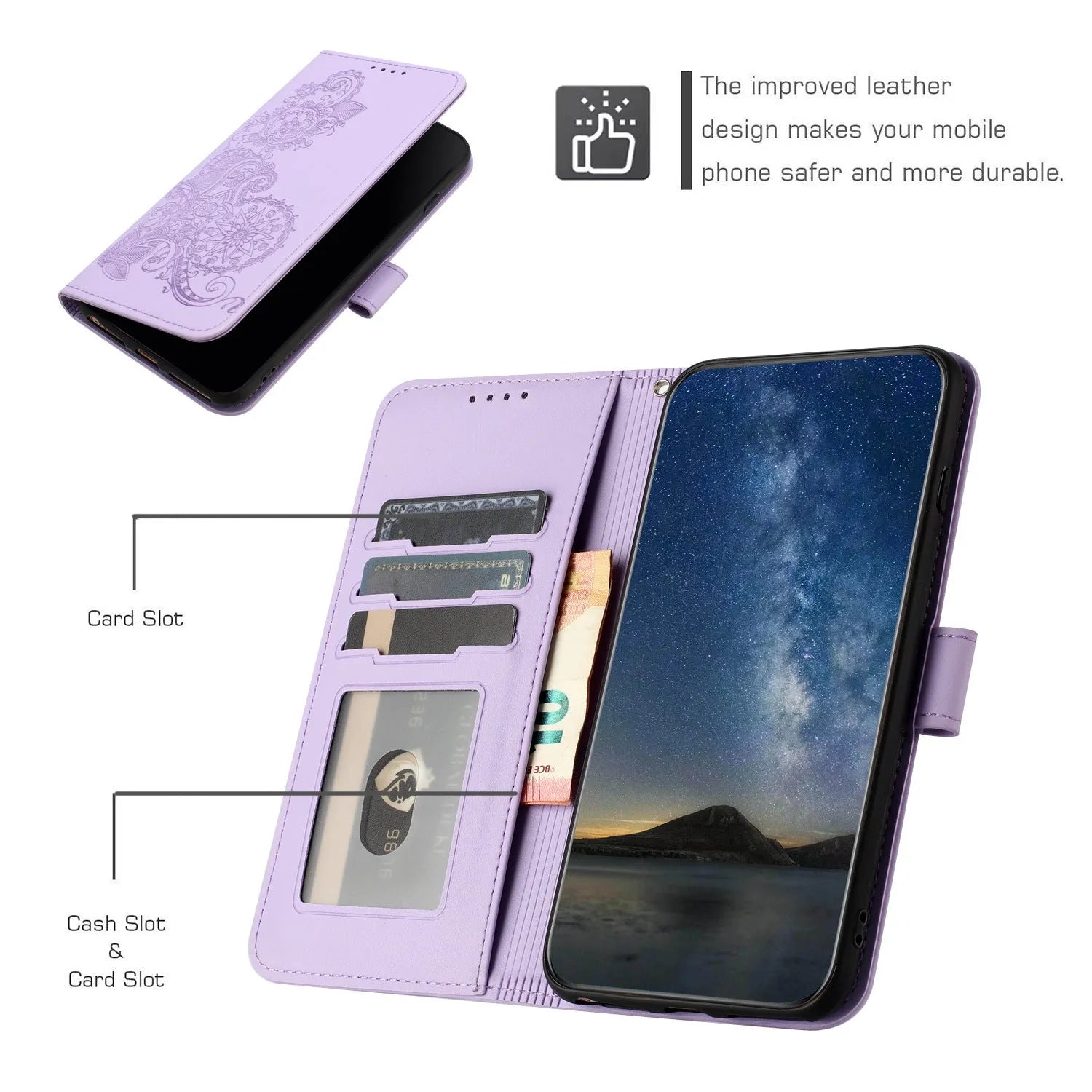 Datura Flowers Samsung Leather Flip Case