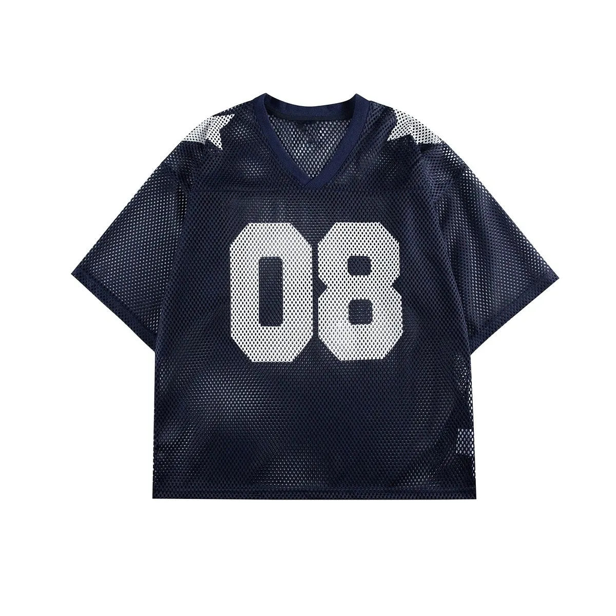 Black half sleeve shirt with white letter pattern, loose fit pullover style for men and women