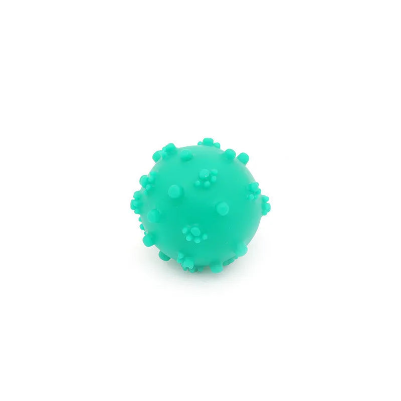 Bright colour spike dog ball with squeaker, 2-inch diameter TPR toy for small puppies