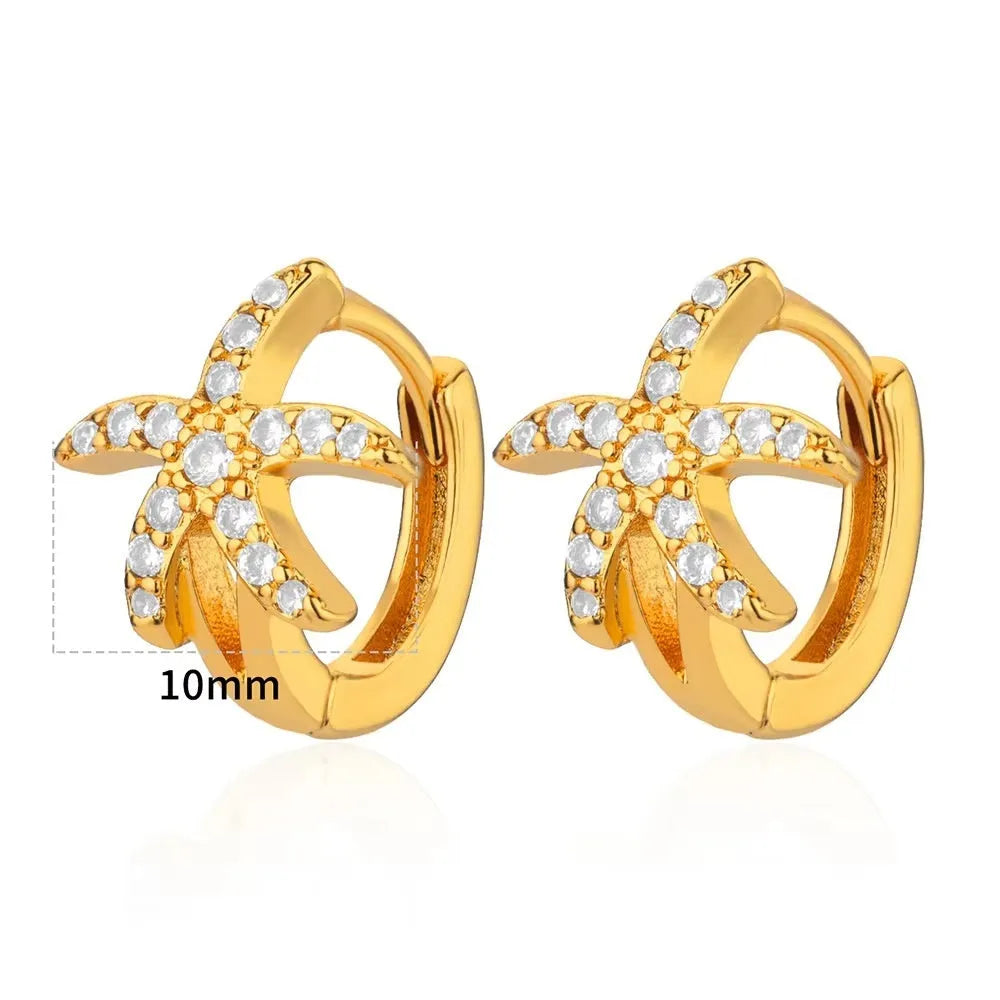 Women's copper irregular geometric butterfly earrings with diamond treatment, heart shape, bow, and star elements, colour G1075636