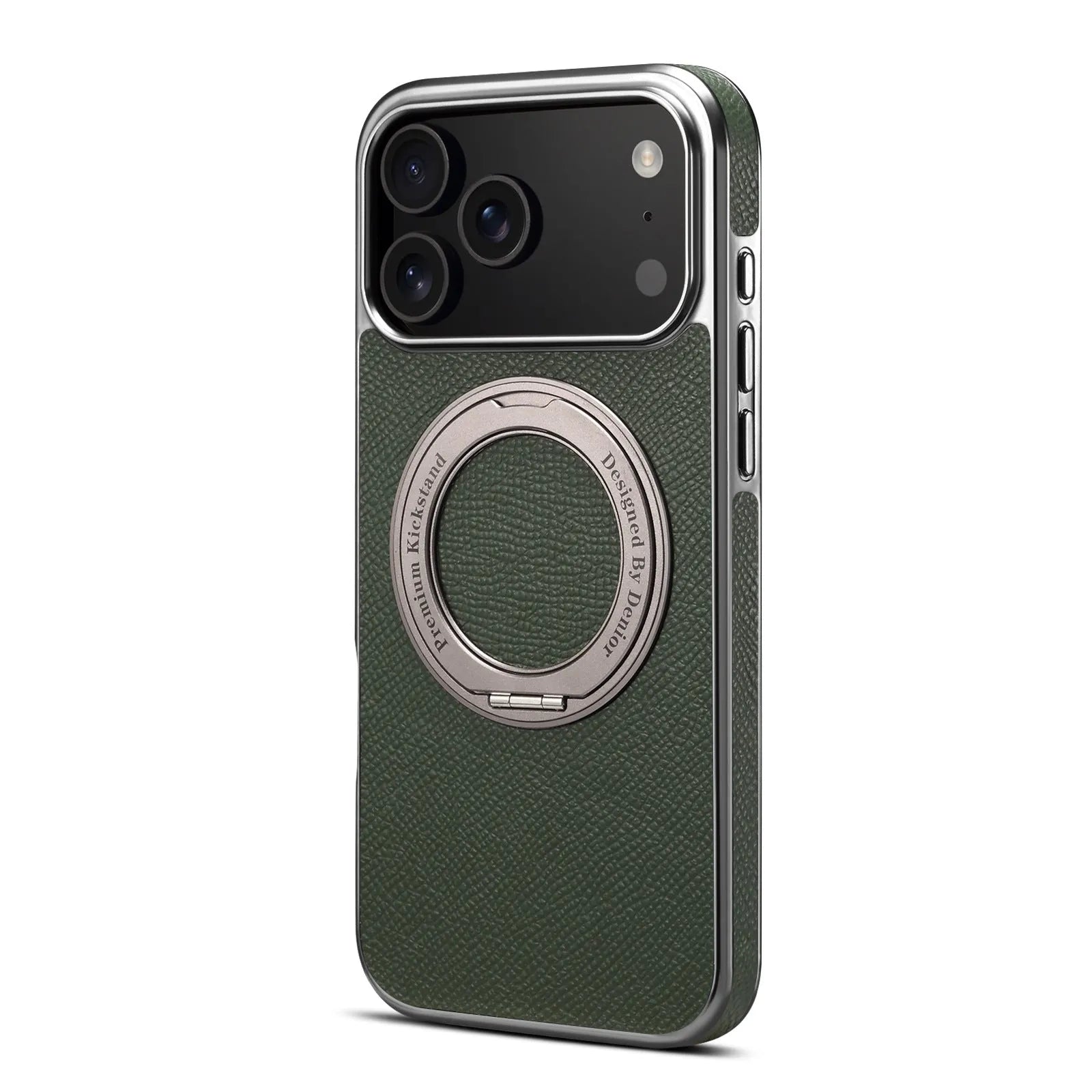 Denior genuine leather electroplating magnetic phone case for iPhone with bracket in four colours