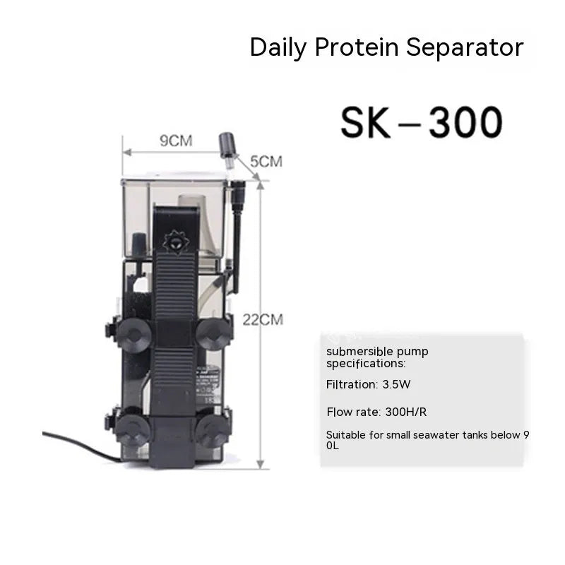 SK-300 protein separator with ABS plastic shell for marine aquarium seawater egg separation