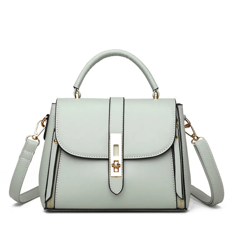 Women's soft PU leather shoulder bag square vertical shape 21x11x16 cm black blue green red