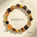 Natural yellow 10mm artificial crystal beads bracelet with string design