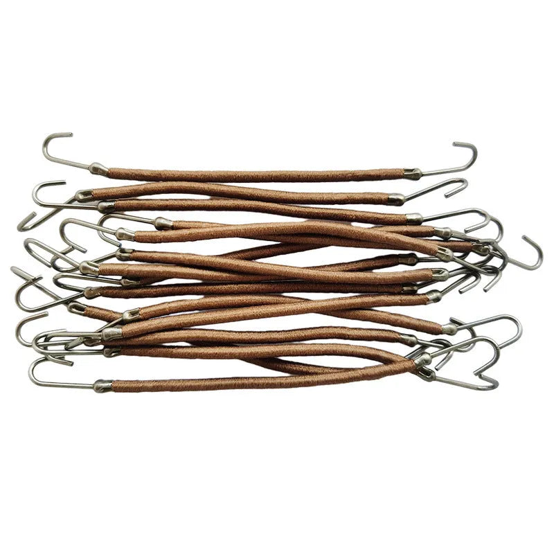 Double hook wig attachment tools in black, dark brown, and light brown colours