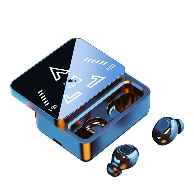 X M48PRO Bluetooth headset with digital display, Type-C port, in-ear sport style, black colour option