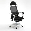 Black ergonomic computer gaming chair with reclining backrest and adjustable armrests