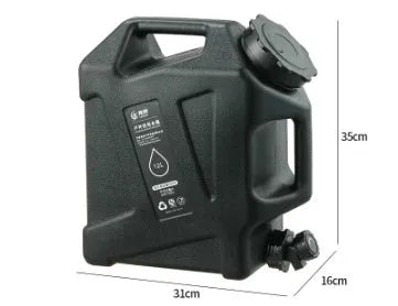 Army Green 18L PE plastic portable faucet water storage square bucket with outer cover