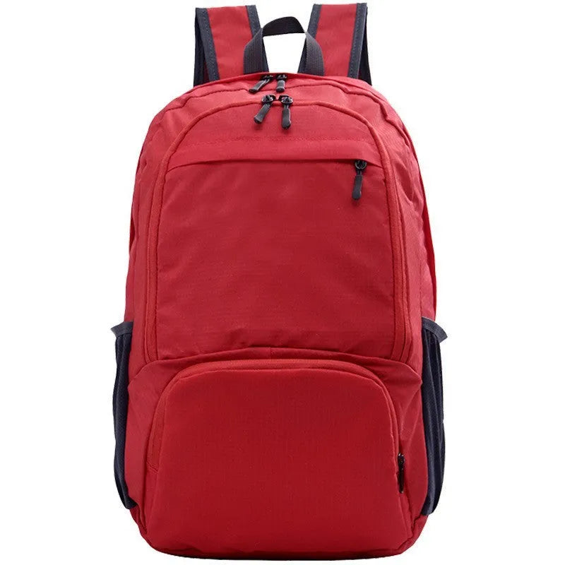 26-inch solid colour Oxford cloth backpack in casual style, shown in brick red.