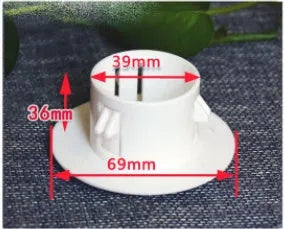 Plastic air conditioning hole cover kit with blocking caps, vent covers, and sealing glue.