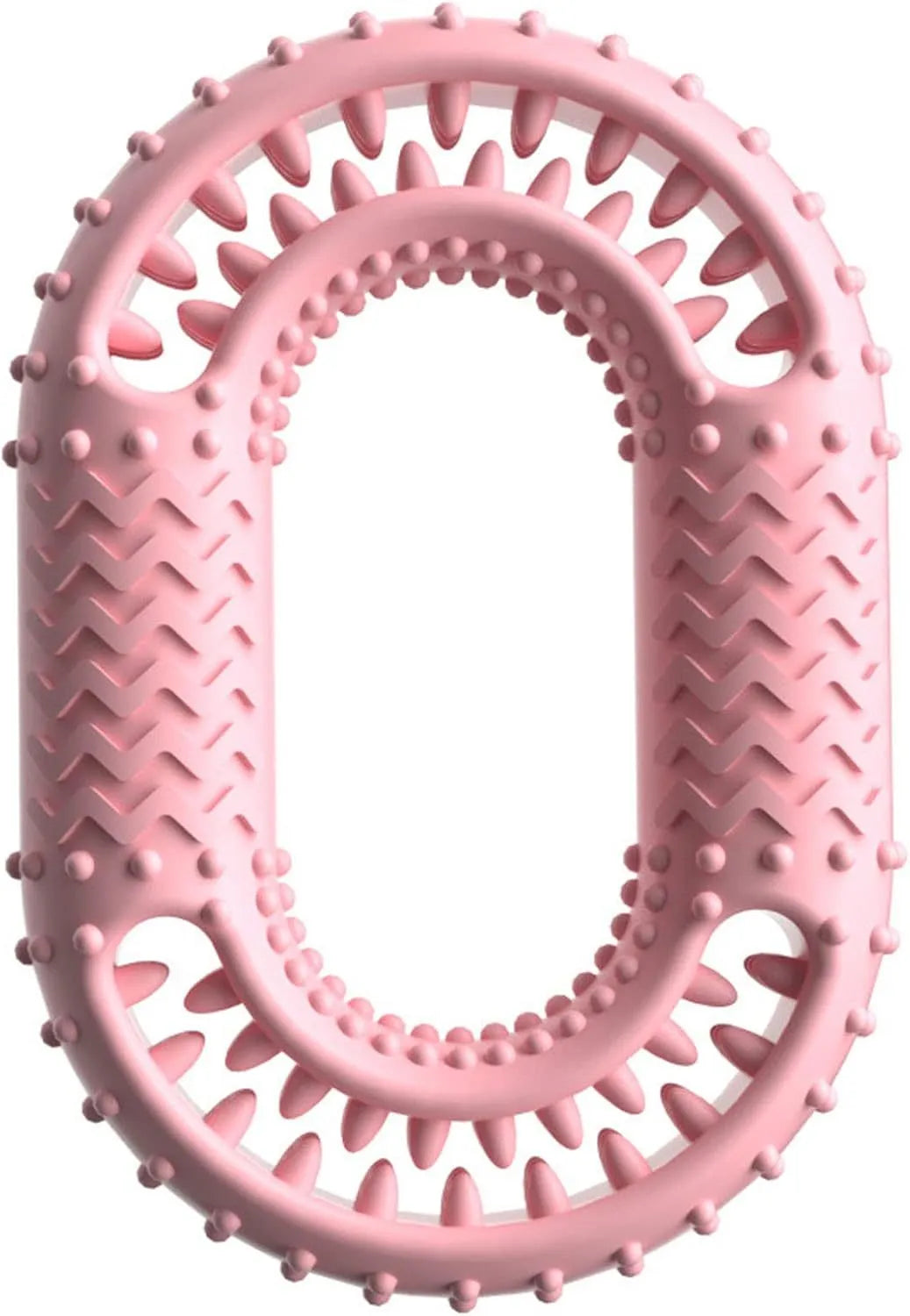 Blue green pink O-ring dog chewing toy for aggressive chewers measuring 12.5cm