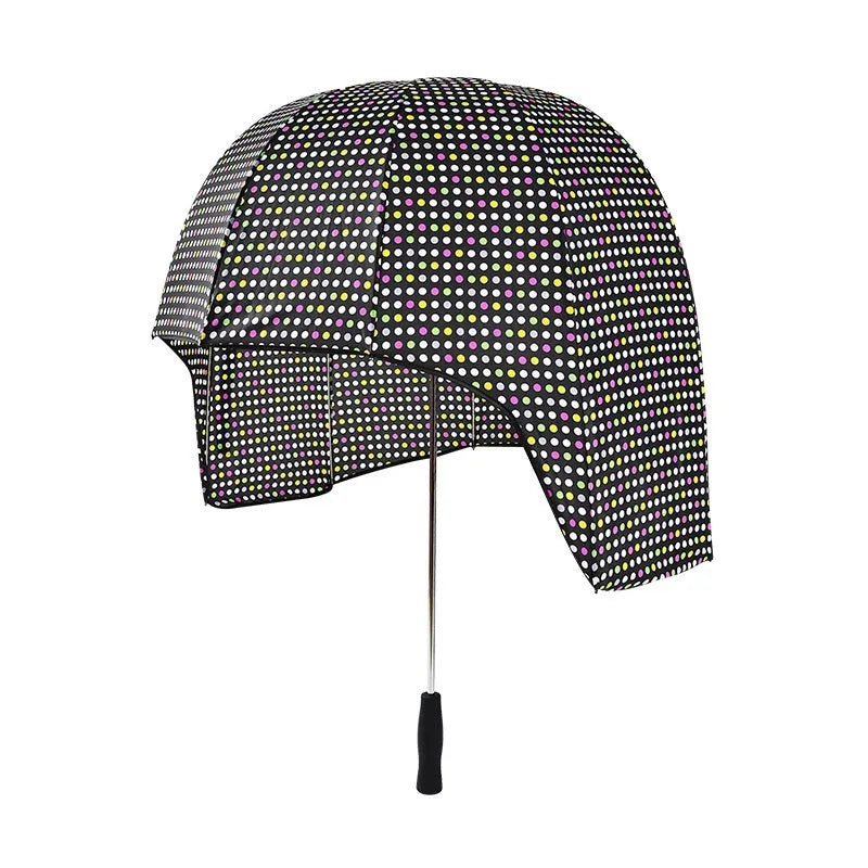 76cm long handle umbrella with dual sun and rain protection in vinyl laminated NC fabric
