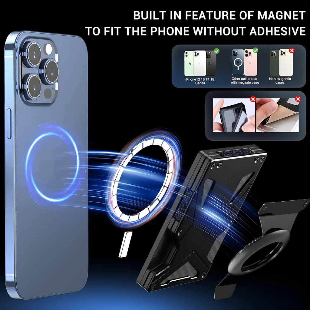 Aluminium alloy magnetic card clamp with geometric hollow out pattern and anti-theft swiping function in four colours