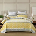 Quilted cotton bed cover three-piece set with decorative pattern on 1.5-1.8m bed