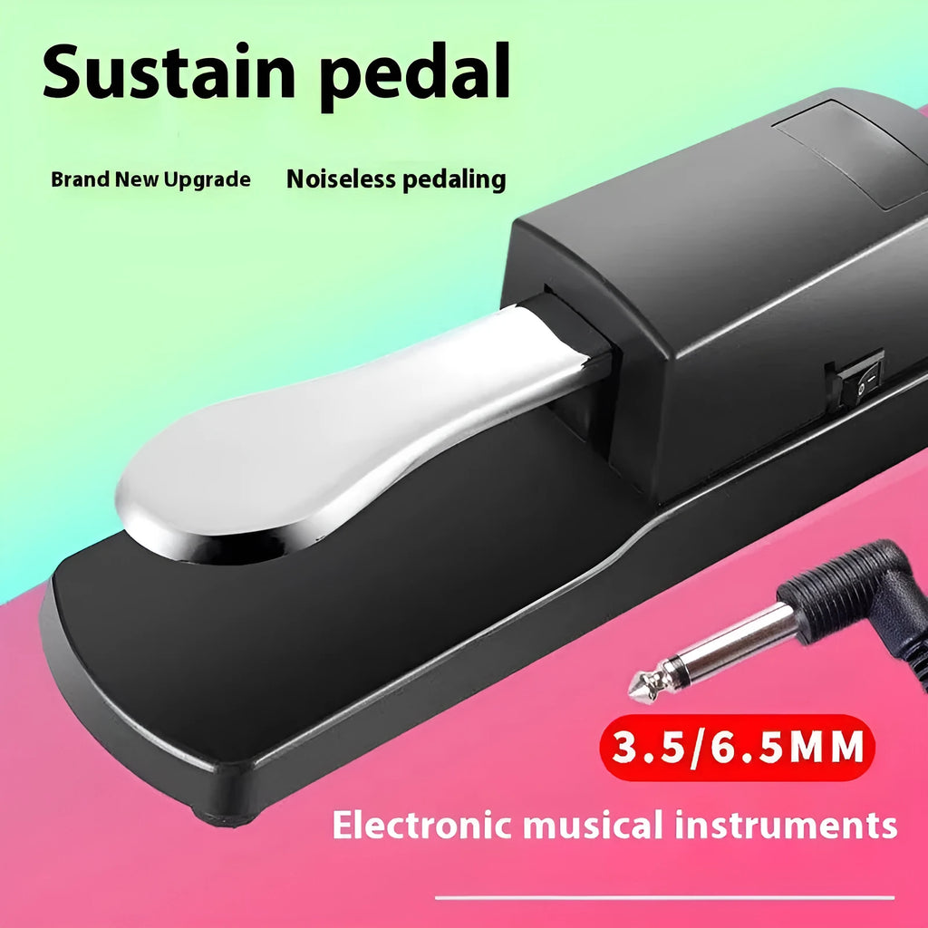 Universal single leg sustain pedal for electronic keyboard with 6.35mm jack plug