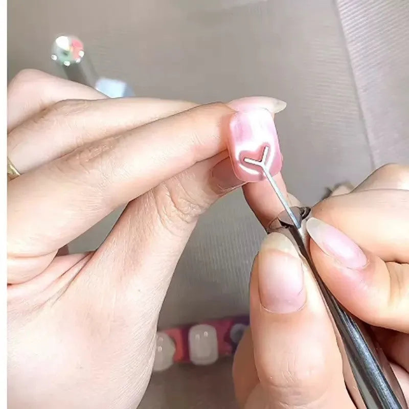 Cylindrical 9x30mm metal manicure magnet with Y-shaped bracket for cat eye nail polish designs