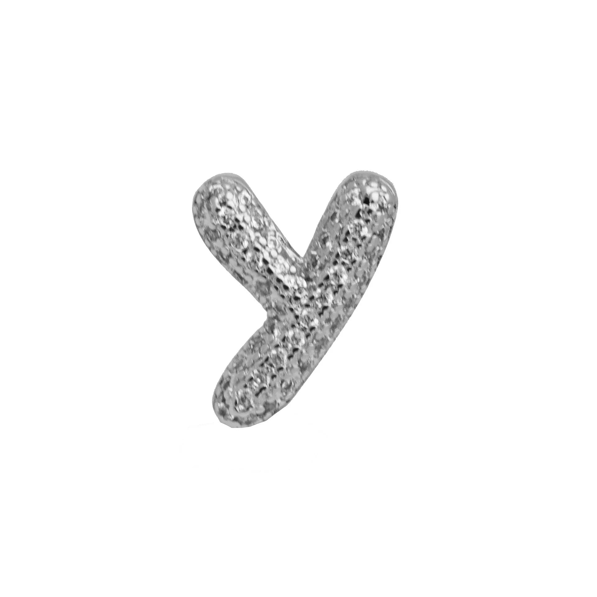 Copper letter bracelet with a single 'A' charm featuring micro inlaid zirconium detail on a gold-finished chain.