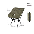 Foldable aluminium alloy moon camping chair in a choice of colours and back styles.