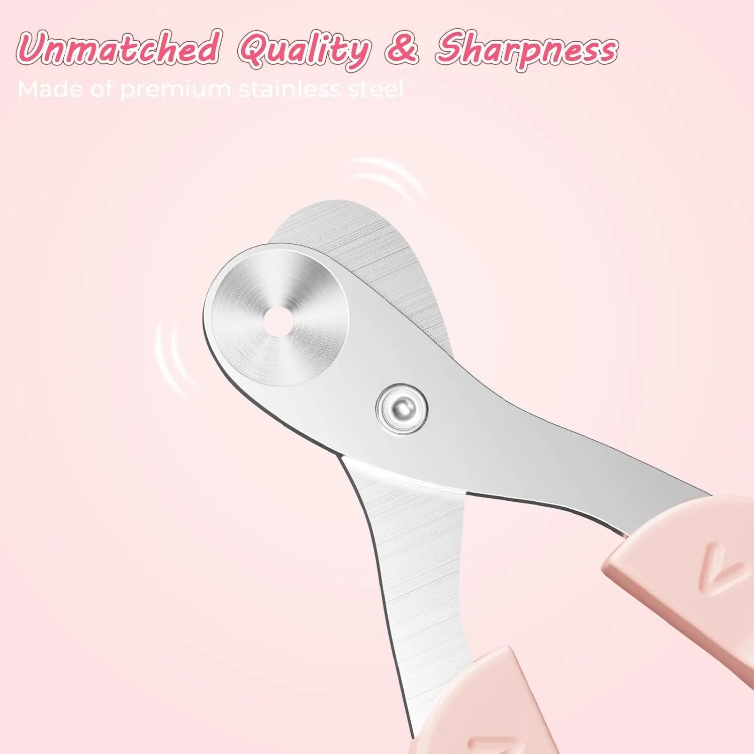 Pet nail clipper with round positioning hole and non-slip handle in blue colour