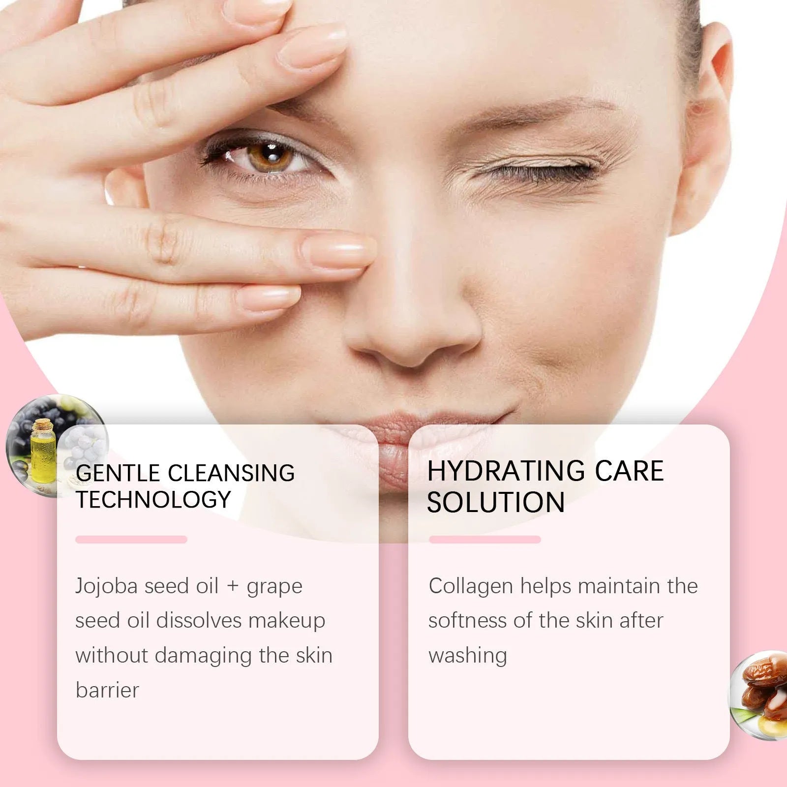 Collagen Cleansing Oil Daily Mild in 100ml bottle with jojoba seed oil and grape seed oil formula
