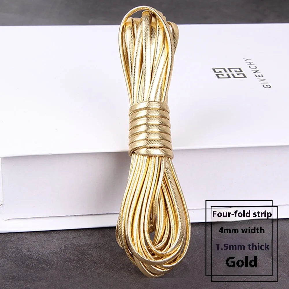 PU leather woven string cord in multiple colours showing different width options for crafting