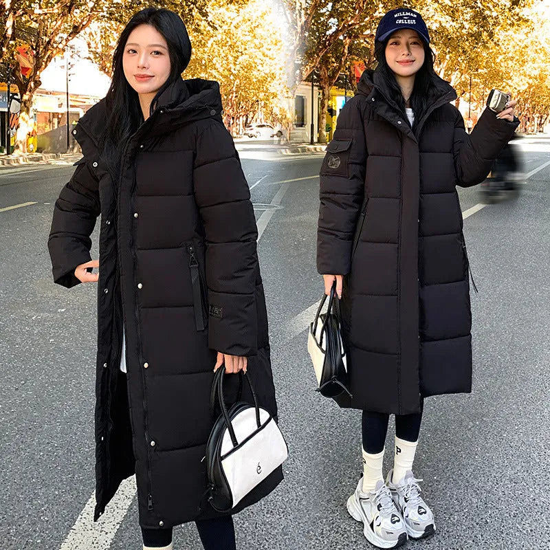 Men's Korean style cold-proof polyester jacket in white, black or khaki colours