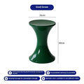 Plastic hourglass shoe changing stool in multiple colours with compact dimensions