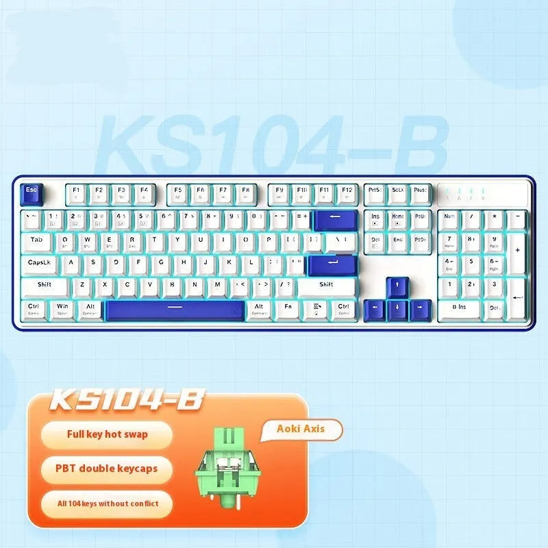Red Dragon 104-key mechanical gaming keyboard in a selected colour with USB cable.