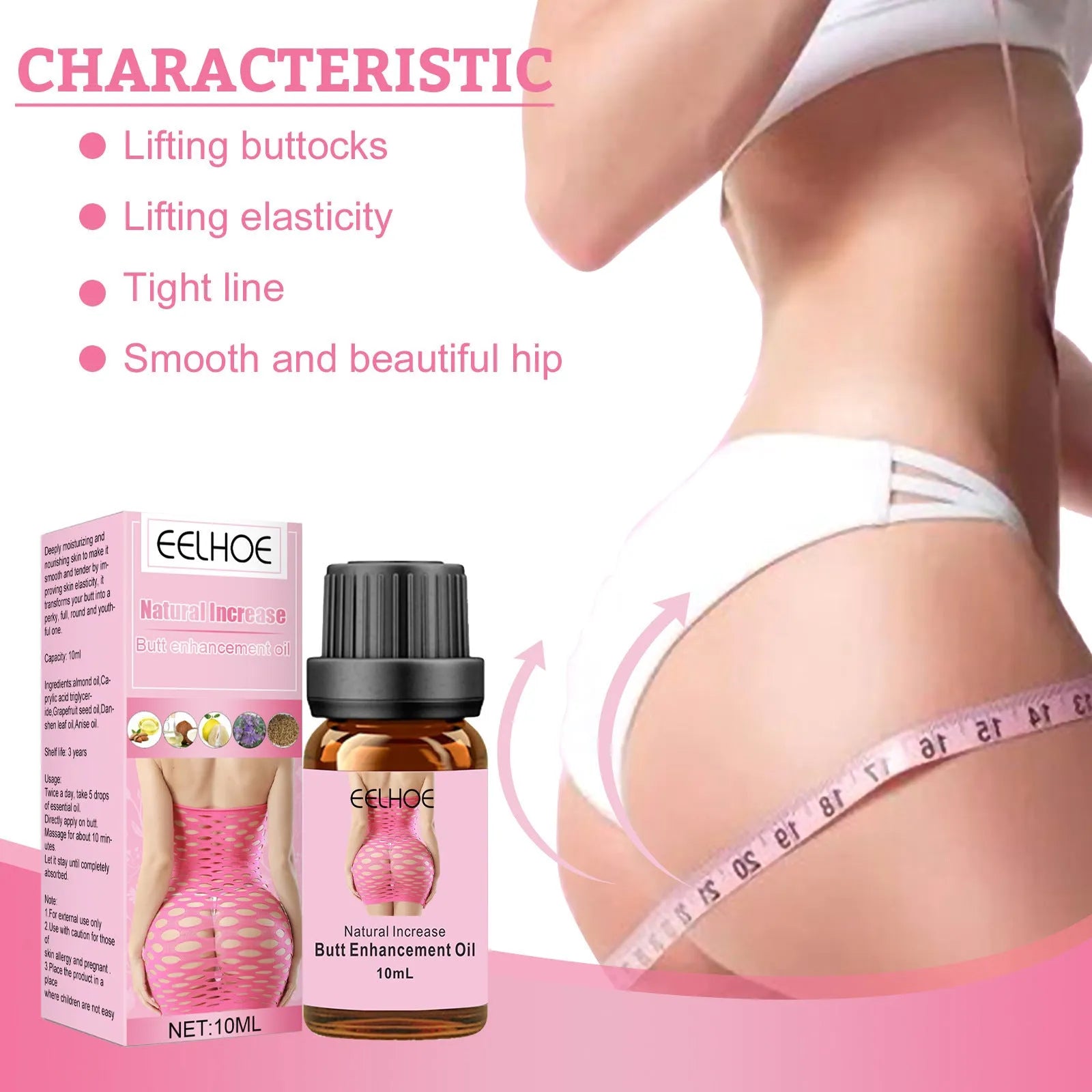 10ml body shaping essential oil bottle with plant-based formula for firming skin